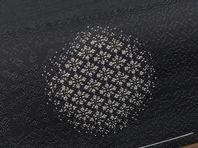 平和屋着物●極上 お召 吉祥丸文 黒地 逸品 未使用 CYAA2905s5