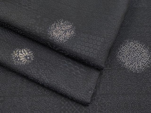 平和屋着物●極上 お召 吉祥丸文 黒地 逸品 未使用 CYAA2905s5
