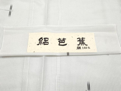 平和屋着物＊極上 夏物 小紋 絽芭蕉 縦絽 トンボ 素色 証紙付き 逸品 未使用 CYAA2907s5