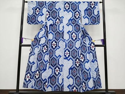 平和屋着物∴極上 夏物 浴衣 有松鳴海絞り 亀甲花文 綿 逸品 CYAA2916s5