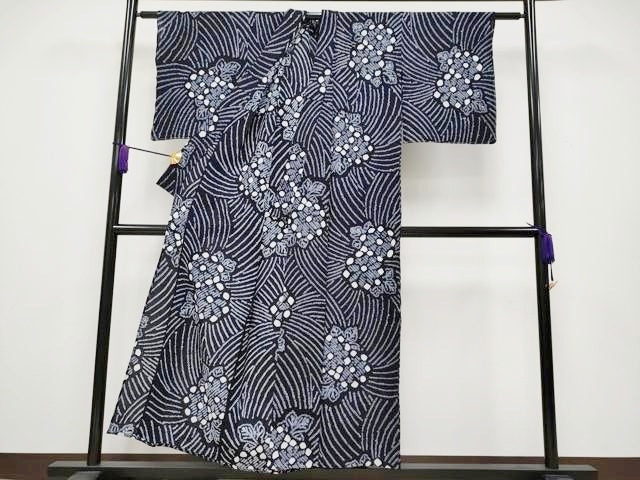 平和屋着物∴極上 夏物 浴衣 有松鳴海絞り 草花文 綿 逸品 CYAA2917s5
