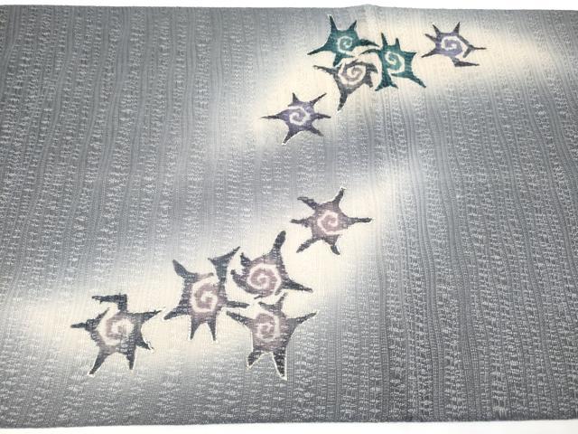 平和屋着物＊極上 夏物 太鼓柄袋帯 貝殻 金彩 源氏鼠色地 逸品 CYAA2922s5