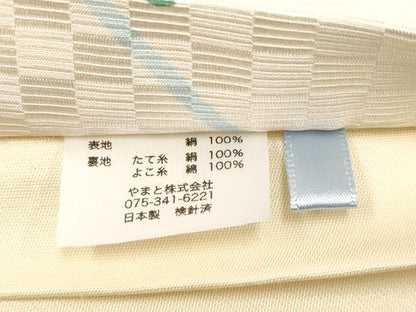 平和屋着物■極上　全通柄　京袋帯　型染め　花唐草文　やまと誂製　薄卵色地　逸品　CYAA2961s5