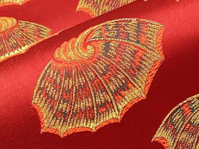 平和屋着物●極上 龍村美術織物 九寸開き名古屋帯 彩貝文 金糸 逸品 CYAA2966s5