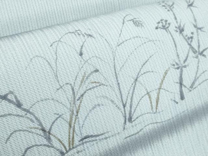平和屋着物■極上　夏物　九寸名古屋帯　手描き　鳥獣戯画　水色地　逸品　CYAA2973s5