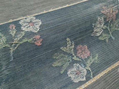 平和屋着物＊極上 夏物 1854年創業 帯屋捨松 八寸名古屋帯 横段草花文 金銀糸 丼鼠色地 逸品 CYAA2979s5