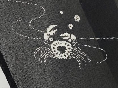 平和屋着物＊極上 夏物 紗紬 蟹 カニ 黒地 逸品 CYAA2994s5