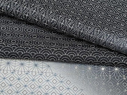 平和屋本店■極上　訪問着　本場染大島紬　総刺繍　刺し子　吉祥文　暈し染め　黒地　逸品　未使用　CYAA3007s5