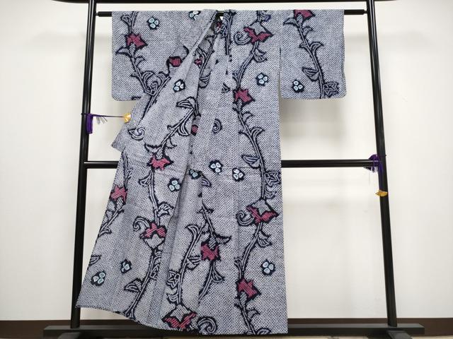 平和屋着物∴極上 夏物 浴衣 有松鳴海絞り 更紗唐草文 綿 逸品 CYAA3009s5