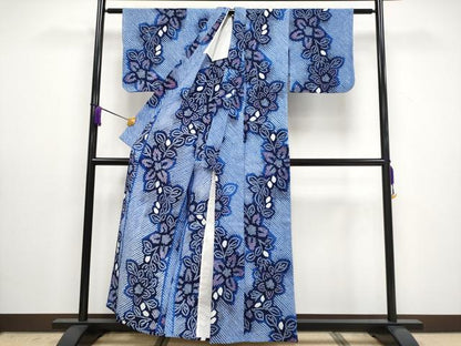 平和屋着物■極上　夏物　浴衣　有松鳴海絞り　枝花文　綿　逸品　CYAA3013s5
