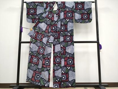 平和屋着物∴極上 夏物 浴衣 有松鳴海絞り 花繋ぎ 綿 逸品 CYAA3014s5