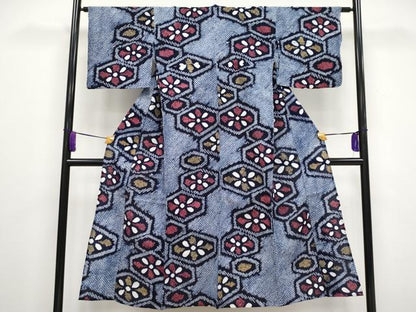 平和屋着物∴極上 夏物 浴衣 有松鳴海絞り 亀甲花菱文 綿 逸品 CYAA3015s5