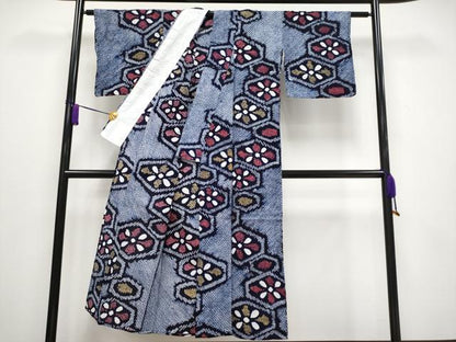 平和屋着物∴極上 夏物 浴衣 有松鳴海絞り 亀甲花菱文 綿 逸品 CYAA3015s5