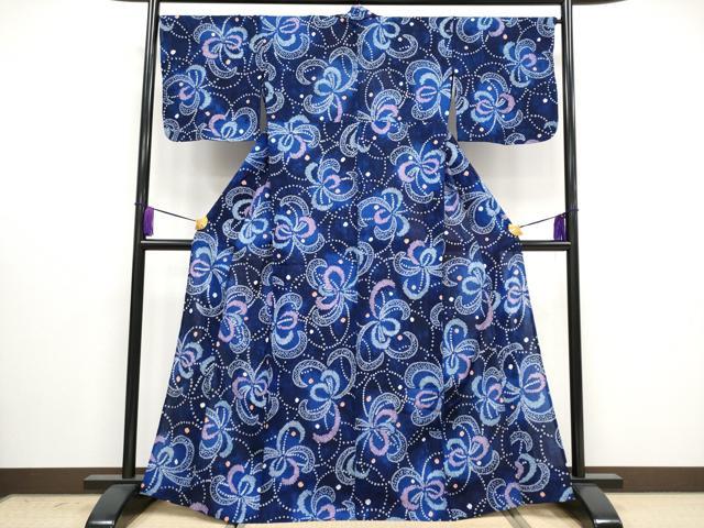 平和屋着物∴極上 夏物 浴衣 有松鳴海絞り 乱菊 綿 逸品 CYAA3016s5