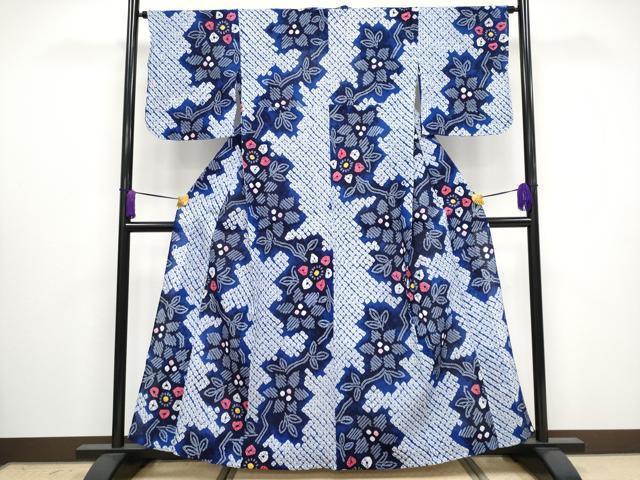 平和屋着物∴極上 夏物 浴衣 有松鳴海絞り 枝花文 綿 逸品 未使用 CYAA3017s5