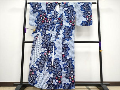 平和屋着物∴極上 夏物 浴衣 有松鳴海絞り 枝花文 綿 逸品 未使用 CYAA3017s5
