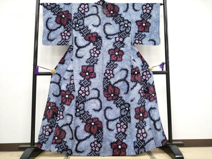 平和屋着物∴極上 夏物 浴衣 有松鳴海絞り 花唐草文 綿 逸品 未使用 CYAA3018s5