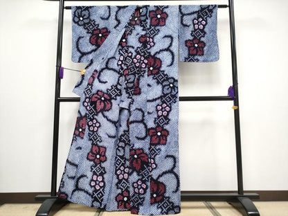 平和屋着物∴極上 夏物 浴衣 有松鳴海絞り 花唐草文 綿 逸品 未使用 CYAA3018s5