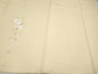 平和屋本店●極上　訪問着　総刺繍　手刺繍　胡蝶蘭　金銀糸　蜂蜜色地　逸品　CYAA5049s6