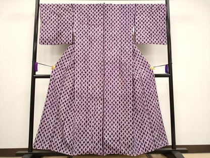 平和屋本店●極上　岩手の匠　草紫堂　南部絞り　紫根染　立涌文様　綿　逸品　未使用　CYAA5096s6