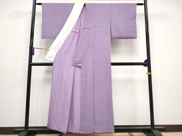平和屋着物▽極上 人間国宝 小宮康孝 江戸小紋 単衣 舞花小紋柄 茄子紺色 逸品 CYAA3042s5