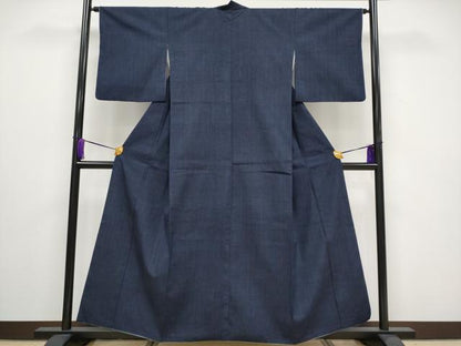 平和屋着物●極上 本場結城紬 重要無形文化財 縞 証紙付き 逸品 CYAA3045s5