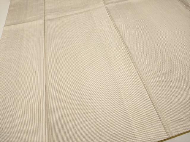 平和屋着物●極上　日本橋人形町　創業70年　錦や　紬　江戸小紋　万筋　白×土色　たとう紙付き　逸品　未使用　CYAA3048s5