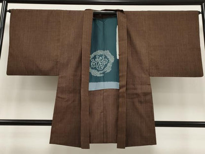 平和屋着物●極上 男性 本場結城紬 重要無形文化財 アンサンブル 縞 証紙付き 逸品 CYAA3049s5