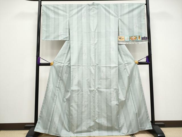 平和屋着物●極上　本場大島紬　白大島　草木色泥染　沙絵麗　手絣　枝花文　大山謹製　証紙付き　逸品　未使用　CYAA3063s5