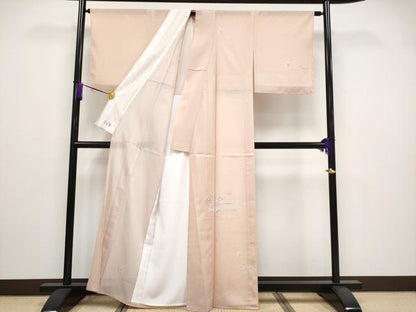 平和屋着物■極上　夏物　洗える最高級着物　＜英＞はなぶさ謹製　訪問着　絽　横段吉祥文　金彩　赤香色地　逸品　未使用　CYAA3064s5