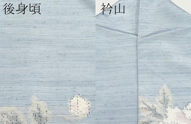 平和屋着物■極上　紬　単衣　舞花文　水色地　逸品　CYAA3066s5
