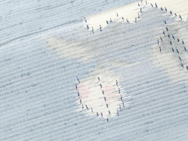 平和屋着物■極上　紬　単衣　舞花文　水色地　逸品　CYAA3066s5