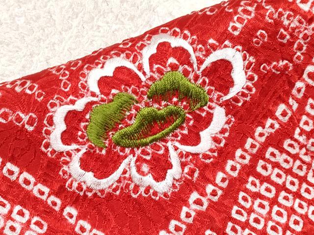 平和屋着物■極上　七五三　女の子　3歳　祝着　駒刺繍　絞り　束ね熨斗花文　逸品　CYAA3070s5