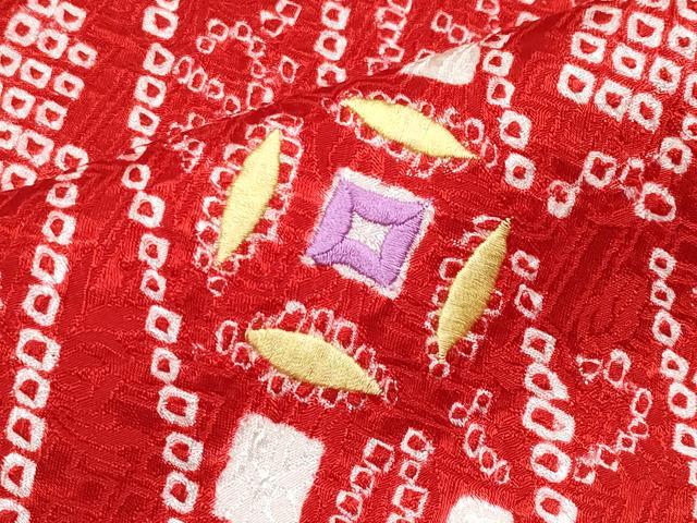 平和屋着物■極上　七五三　女の子　3歳　祝着　駒刺繍　絞り　束ね熨斗花文　逸品　CYAA3070s5