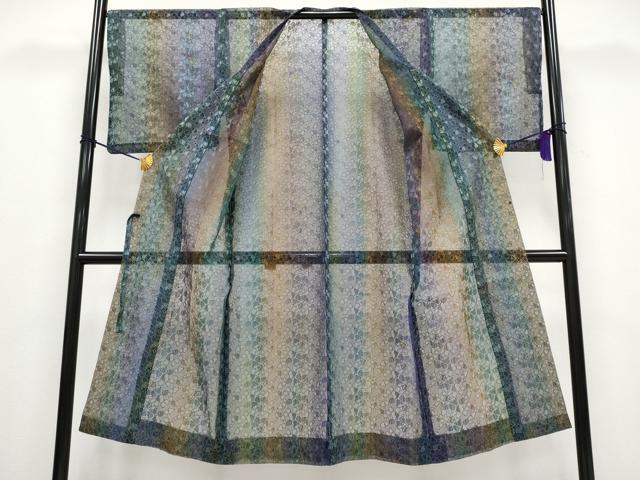 平和屋着物▽極上 オーガンジー スリーシーズン 春夏秋 塵除け 道行コート ロング丈 花間道 逸品 CYAA3071s5