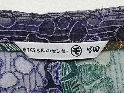 平和屋着物▽極上 オーガンジー スリーシーズン 春夏秋 塵除け 道行コート ロング丈 花間道 逸品 CYAA3071s5