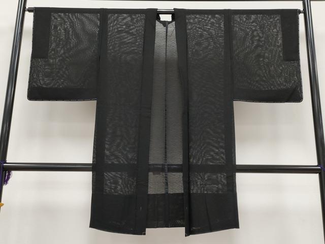平和屋着物■極上　スリーシーズン　春夏秋　塵除け　長羽織　紋紗　風神雷神　黒地　逸品　未使用　CYAA3073s5