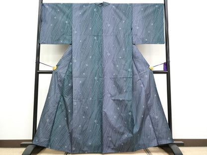 平和屋着物▽極上 本場大島紬 単衣 水玉 逸品 CYAA3080s5