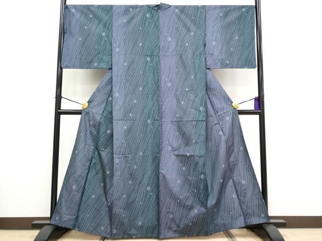 平和屋着物▽極上 本場大島紬 単衣 水玉 逸品 CYAA3080s5