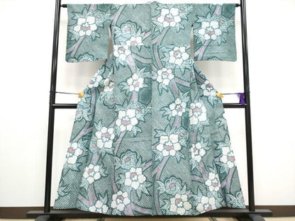 平和屋着物∴極上　夏物　浴衣　有松鳴海絞り　枝花文　綿　逸品　CYAA5099s6
