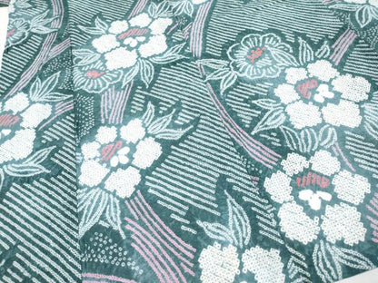 平和屋着物∴極上　夏物　浴衣　有松鳴海絞り　枝花文　綿　逸品　CYAA5099s6