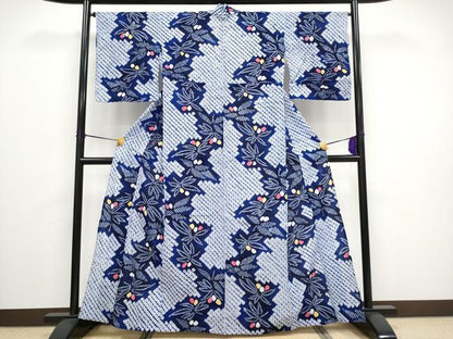 平和屋着物∴極上 夏物 浴衣 有松鳴海絞り 笹 綿 逸品 CYAA3087s5