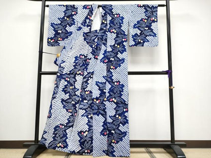 平和屋着物∴極上 夏物 浴衣 有松鳴海絞り 笹 綿 逸品 CYAA3087s5