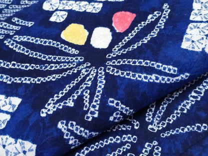 平和屋着物∴極上 夏物 浴衣 有松鳴海絞り 笹 綿 逸品 CYAA3087s5