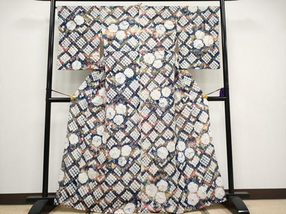 平和屋着物∴極上 夏物 浴衣 有松鳴海絞り 舞花文 やまと誂製 綿 逸品 CYAA3090s5