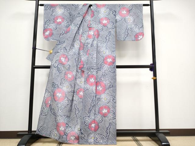 平和屋着物∴極上 夏物 浴衣 有松鳴海絞り 朝顔 綿 逸品 CYAA3092s5