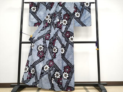 平和屋着物∴極上 夏物 浴衣 有松鳴海絞り 竹垣花文 綿 逸品 未使用 CYAA3093s5