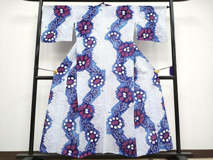 平和屋着物∴極上 夏物 浴衣 有松鳴海絞り 草花文 綿 逸品 CYAA3094s5