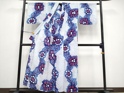 平和屋着物∴極上 夏物 浴衣 有松鳴海絞り 草花文 綿 逸品 CYAA3094s5