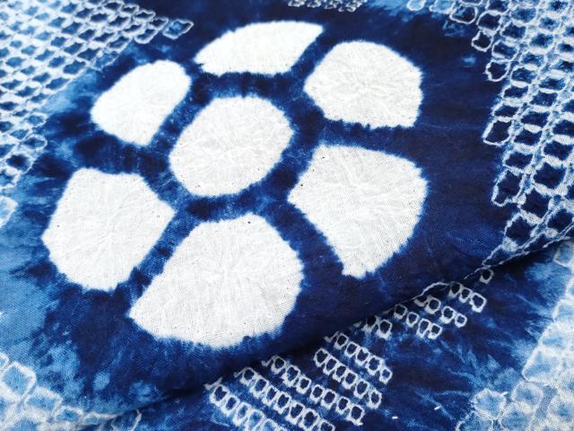 平和屋着物∴極上 夏物 浴衣 有松鳴海絞り よろけ縞花文 綿 逸品 CYAA3095s5